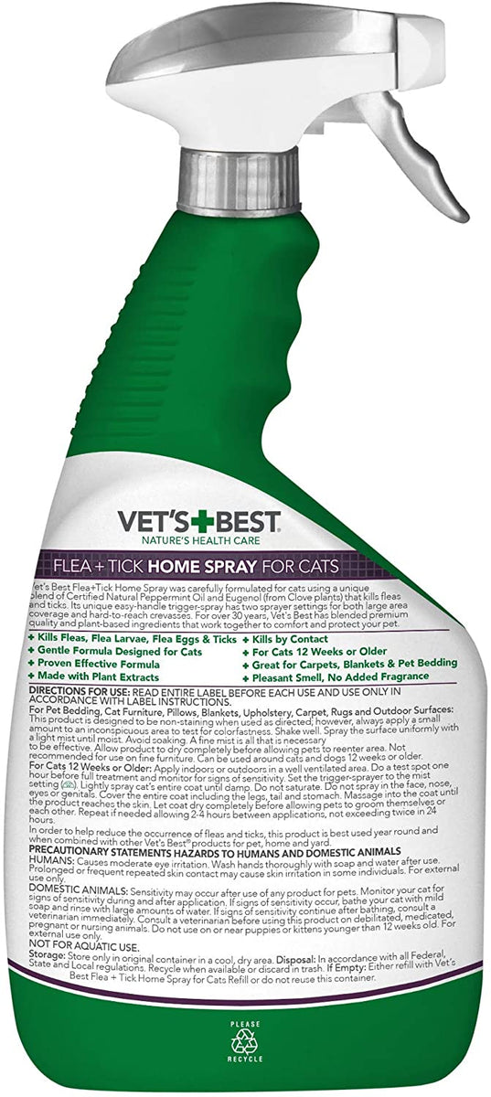 Vet's best flea and tick home spray 2024 for cats