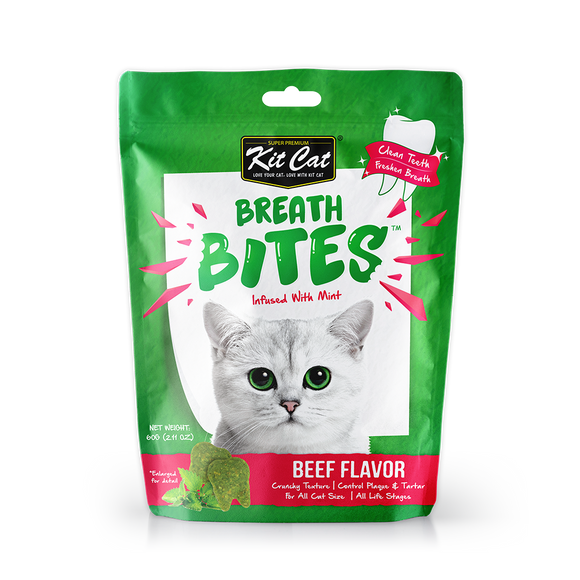 Kit Cat Breath Bites Dental Care Cat Treats Beef