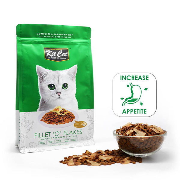 Kit Cat Premium Dry Food for Cats Fillet O Flakes Ideal for Picky Ea