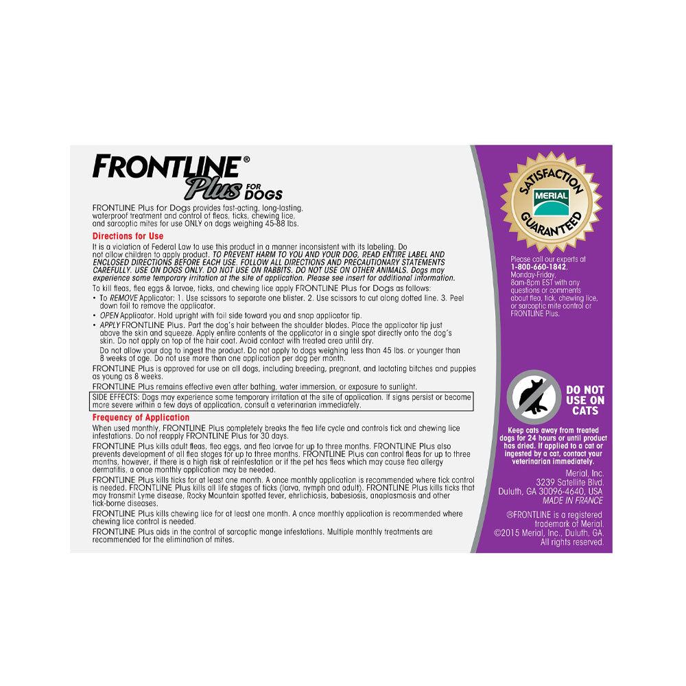 Frontline Plus Anti Tick and Flea Spot Treatment for Dogs kahayupan PH